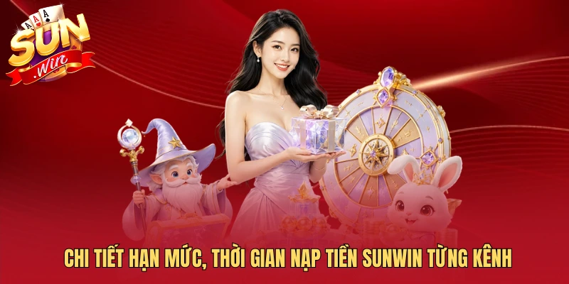 Chi tiết hạn mức, thời gian nạp tiền SUNWIN từng kênh